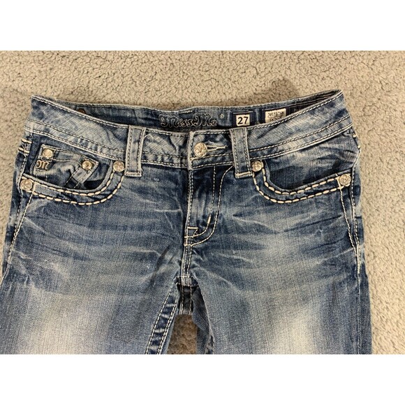 Miss Me Skinny Jeans 27 JE5757SR VTG 36D 31 Inseam Embellished Sequin - Picture 2 of 15